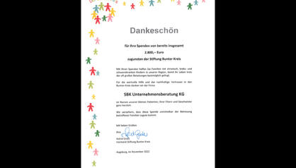 Spende an Stiftung Bunter Kreis
