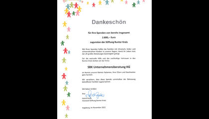 Spende an Stiftung Bunter Kreis